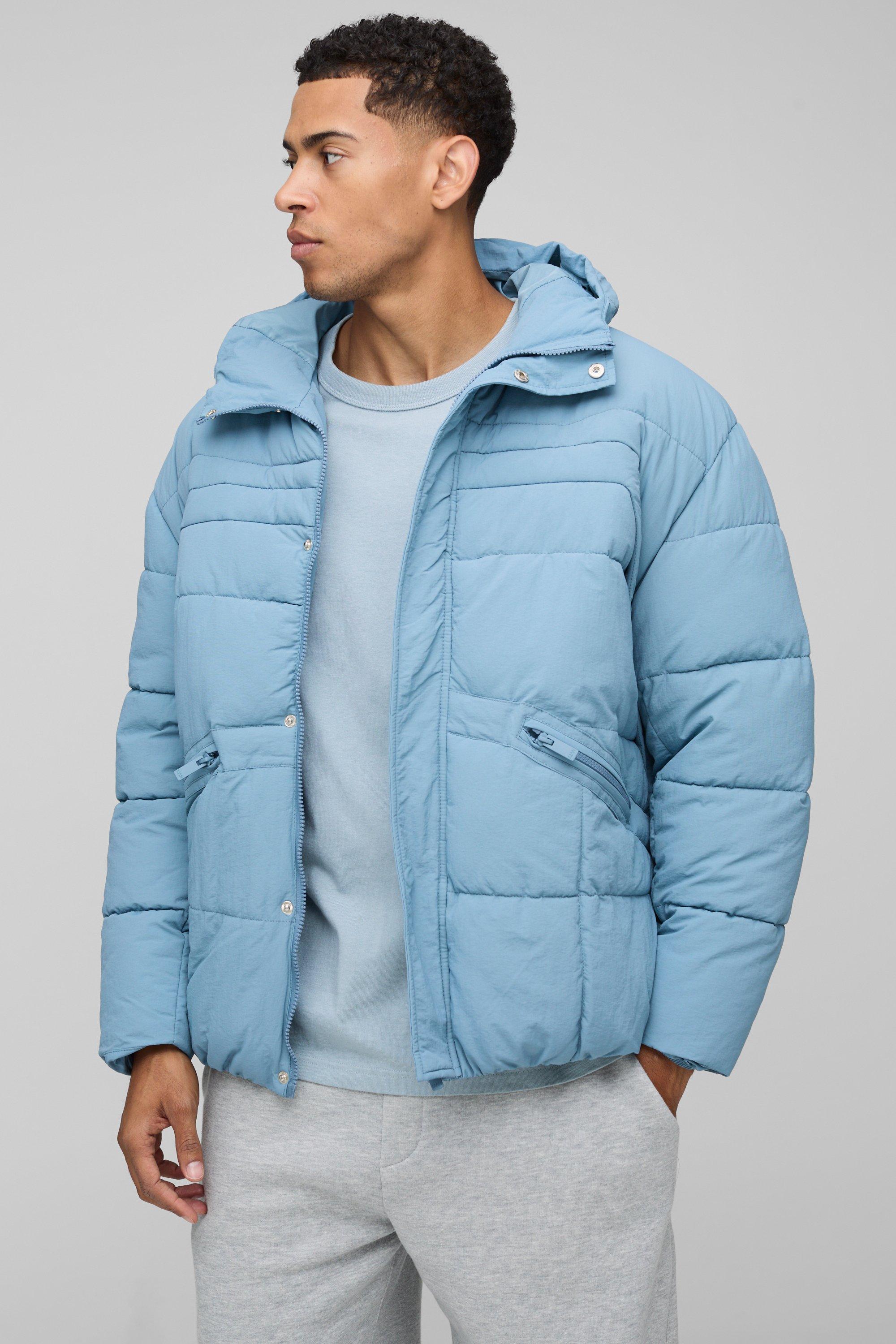 Regular Fit Curved Panel Padded Puffer Jacket